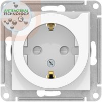 Розетка 1гн с/п с з/к штор. с выталкивателем Белый AtlasDesign ATN000147 (15/120)
