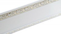 Карниз Ажур потолоч.3-х-рядный белый/золото 3,6 м с пов.