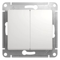 Выключатель 2 кл с/п прох Белый Glossa GSL000165 (20/160)
