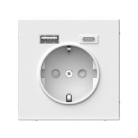 Розетка 1гн с/п с з/к + 2USB (1 порт А+1 порт C ) БЕЛЫЙ ArtGallery (GAL000132)