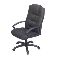 Кресло Комфи (Кожа иск., ECO,  №16Н(черный), ТГ, PL 680, PL-1, ролик ст.)
