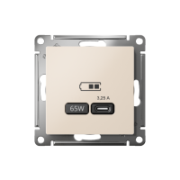 Розетка USB С 65W высокоскоростная зарядка Бежевый AtlasDesign ATN000227 (8/48)