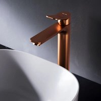 Смеситель для раковины AM.PM X-Joy F85A92044,высокий, розовое золото