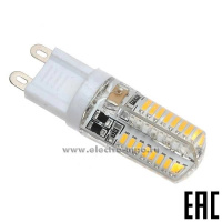 Лампа светодиодная G9 5Вт 220V 50*15 теплый свет силикон General 653600