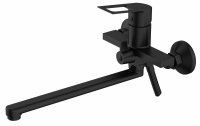 Смеситель для ванны VODA Surf Black,излив 321 мм, с акс., арт. SF31B