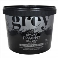 Краска Радуга GREY RAL7024 матовая 9л