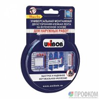 Скотч двухсторонний д/наруж. работ 19мм х 5м (пена) UNIBOB (28шт/уп)