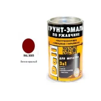 Эмаль Грунт 3 в 1 DALI винно-красная RAL3005, 2л (3)