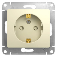 Розетка 1гн с/п с з/к  со шторками Крем Glossa GSL000245 (20/160)