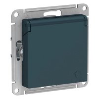 Розетка 1гн с/п с з/к штор. с крыш. IP44 Изумруд AtlasDesign ATN000846