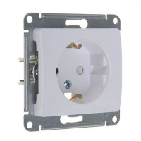 Розетка 1гн с/п с з/к Белый Glossa GSL000143 (20/160) купить в каталоге интернет магазина СМИТ с доставкой по Улан-Удэ