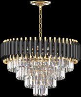 Люстра AU32118/8-550*380 FGD+BK (H max 650) Хрусталь Е14*40W золото+черный 