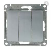 Выключатель 3 кл с/п Алюминий Glossa GSL000331 (20/160) купить в каталоге интернет магазина СМИТ с доставкой по Улан-Удэ