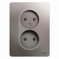 Розетка 2гн с/п б/з Платина Glossa GSL001220 (15/90)