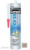 Затирка-герметик для швов Церезит CS25 серебристо-серая 280мл (12)