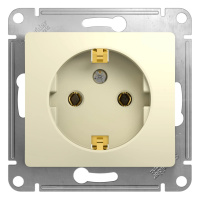 Розетка 1гн с/п с з/к Крем Glossa GSL000243 (20/160)