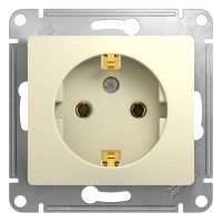 Розетка 1гн с/п с з/к Крем Glossa GSL000243 (20/160)