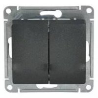 Выключатель 2 кл с/п Антрацит Glossa GSL000751 (20/160) купить в каталоге интернет магазина СМИТ с доставкой по Улан-Удэ