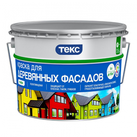 Краска фасадная по дереву Текс A 9л (Р) купить в каталоге интернет магазина СМИТ с доставкой по Улан-Удэ