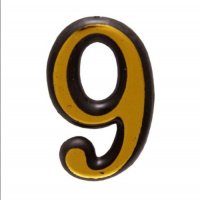 Цифра дверная АЛЛЮР пластик "9" золото, большая