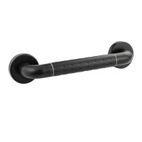 Поручень - ручка прямой, унив. из нерж. стали и АБС пластика с черным покрытием (954) BRIMIX