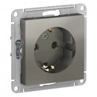 Розетка 1гн с/п с з/к Сталь AtlasDesign ATN000943 (5/20)
