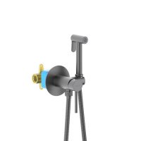 Смеситель с гигиеническим душем AQUATEK AQ1021BGM ЕВРОПА,оружейная сталь