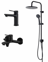 Душевая система ESKO со смесителем, арт.ST1550 Black+ DI 26 + DI 54