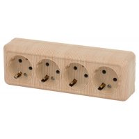 Розетка 4гн о/п б/з 16А 220В белая ЭРА Intro Quadro (Б0053829)
