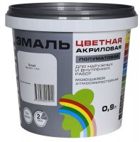 Эмаль акриловая Радуга желтая 0.9л