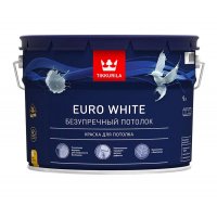 Краска TIKKURILA EURO WHITE  9 л  для потолка купить в каталоге интернет магазина СМИТ с доставкой по Улан-Удэ