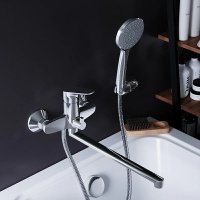Смеситель для ванны Damixa Jupiter 779500001, с унив. изливом и душ. комплектом, хром