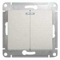 Выключатель 2 кл с/п с подсв Белый Glossa GSL000153 (20/160) купить в каталоге интернет магазина СМИТ с доставкой по Улан-Удэ