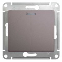 Выключатель 2 кл с/п с подсв Платина Glossa GSL001253 (20/160) купить в каталоге интернет магазина СМИТ с доставкой по Улан-Удэ