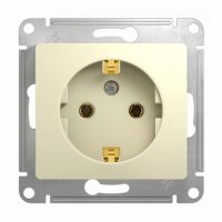 Розетка 1гн с/п с з/к Крем Glossa GSL000243 (20/160) купить в каталоге интернет магазина СМИТ с доставкой по Улан-Удэ
