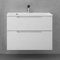 Тумба WECTOR 80 подвесная белый, с раковиной CLASSICA 80